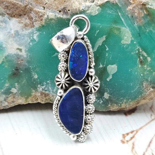 Australian Opal 1.25" 925 Sterling Silver Pendant (RS104-471)