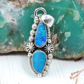 Australian Opal 1.25" 925 Sterling Silver Pendant (RS104-478)