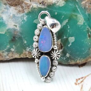 Australian Opal 1.25" 925 Sterling Silver Pendant (RS104-479)