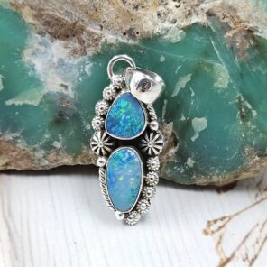 Australian Opal 1.25" 925 Sterling Silver Pendant (RS104-480)