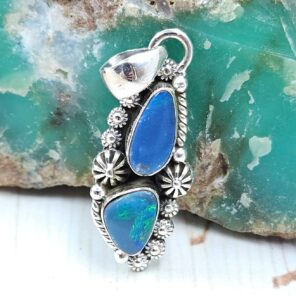 Australian Opal 1.25" 925 Sterling Silver Pendant (RS104-481)