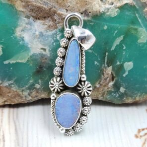 Australian Opal 1.25" 925 Sterling Silver Pendant (RS104-483)