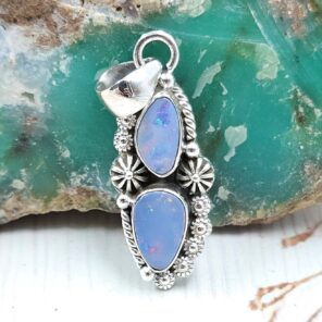 Australian Opal 1.25" 925 Sterling Silver Pendant (RS104-484)