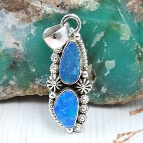 Australian Opal 1.25" 925 Sterling Silver Pendant (RS104-485)