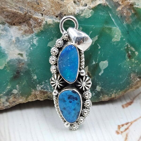 Australian Opal 1.25" 925 Sterling Silver Pendant (RS104-486)
