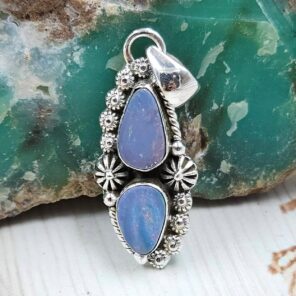 Australian Opal 1.25" 925 Sterling Silver Pendant (RS104-487)