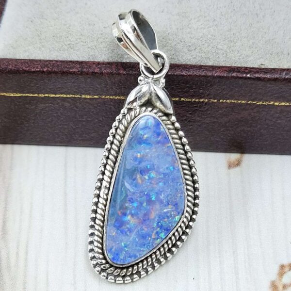 Australian Opal 1.25" 925 Sterling Silver Pendant (REXT24-334)