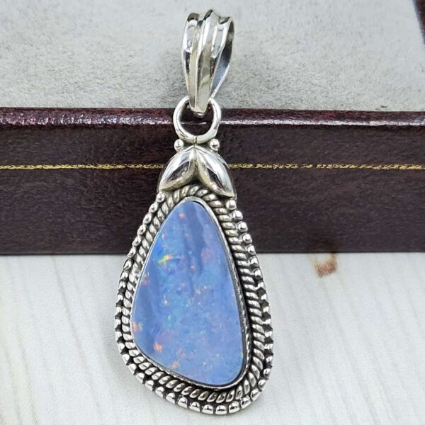 Australian Opal 1.25" 925 Sterling Silver Pendant (REXT24-335)