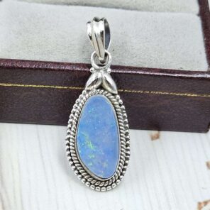 Australian Opal 1.25" 925 Sterling Silver Pendant (REXT24-337)
