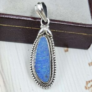 Australian Opal 1.25" 925 Sterling Silver Pendant (REXT24-344)