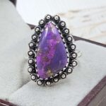 Purple Copper Turquoise Size US 8 925 Sterling Silver Ring (REXT110-66)
