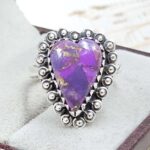 Purple Copper Turquoise Size US 8 925 Sterling Silver Ring (REXT110-67)