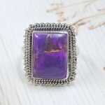 Purple Copper Turquoise Size US 7 925 Sterling Silver Ring (REXT110-43)