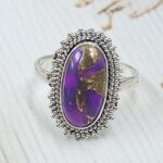 Purple Copper Turquoise Size US 8 925 Sterling Silver Ring (REXT110-59)