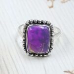 Purple Copper Turquoise Size US 6 925 Sterling Silver Ring (REXT110-29)