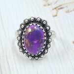 Purple Copper Turquoise Size US 6 925 Sterling Silver Ring (REXT110-91)