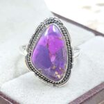 Purple Copper Turquoise Size US 8 925 Sterling Silver Ring (REXT110-54)