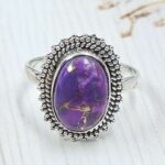 Purple Copper Turquoise Size US 8 925 Sterling Silver Ring (REXT110-60)