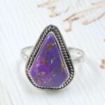 Purple Copper Turquoise Size US 8 925 Sterling Silver Ring (REXT110-57)