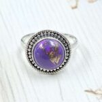 Purple Copper Turquoise Size US 6 925 Sterling Silver Ring (REXT110-32)