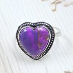 Purple Copper Turquoise Size US 8 925 Sterling Silver Ring (REXT110-61)