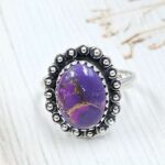 Purple Copper Turquoise Size US 9 925 Sterling Silver Ring (REXT110-79)
