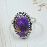 Purple Copper Turquoise Size US 7 925 Sterling Silver Ring (REXT110-94)