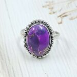 Purple Copper Turquoise Size US 8 925 Sterling Silver Ring (REXT110-64)
