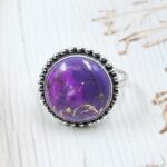 Purple Copper Turquoise Size US 10 925 Sterling Silver Ring (REXT110-90)