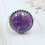 Purple Copper Turquoise Size US 10 925 Sterling Silver Ring (REXT110-87)