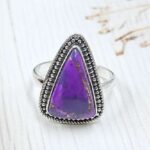 Purple Copper Turquoise Size US 8 925 Sterling Silver Ring (REXT110-56)