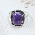 Purple Copper Turquoise Size US 6 925 Sterling Silver Ring (REXT110-93)