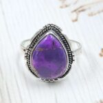 Purple Copper Turquoise Size US 9 925 Sterling Silver Ring (REXT110-70)