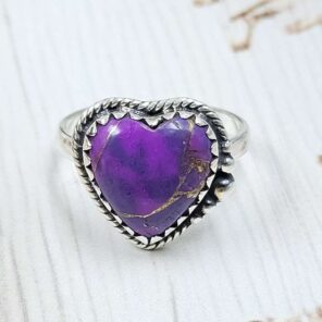Purple Copper Turquoise Size US 8 925 Sterling Silver Ring (REXT110-58)