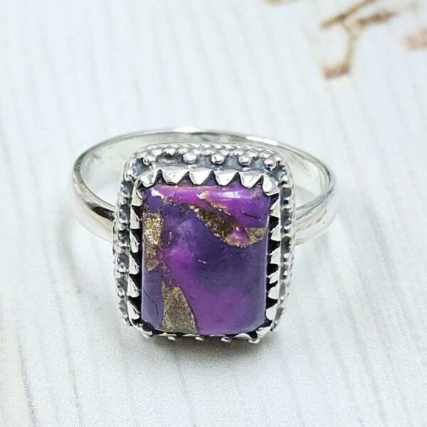 Purple Copper Turquoise Size US 6 925 Sterling Silver Ring (REXT110-40)