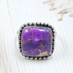 Purple Copper Turquoise Size US 8 925 Sterling Silver Ring (REXT110-62)