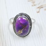 Purple Copper Turquoise Size US 8 925 Sterling Silver Ring (REXT110-52)