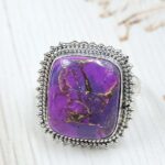 Purple Copper Turquoise Size US 10 925 Sterling Silver Ring (REXT110-84)
