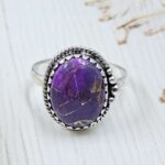Purple Copper Turquoise Size US 9 925 Sterling Silver Ring (REXT110-73)