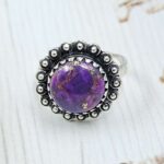Purple Copper Turquoise Size US 6 925 Sterling Silver Ring (REXT110-34)