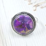 Purple Copper Turquoise Size US 10 925 Sterling Silver Ring (REXT110-83)
