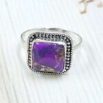 Purple Copper Turquoise Size US 8 925 Sterling Silver Ring (REXT110-53)
