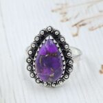 Purple Copper Turquoise Size US 8 925 Sterling Silver Ring (REXT110-65)
