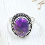 Purple Copper Turquoise Size US 6 925 Sterling Silver Ring (REXT110-38)