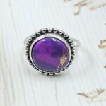 Purple Copper Turquoise Size US 8 925 Sterling Silver Ring (REXT110-51)