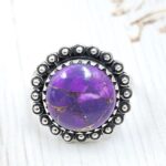 Purple Copper Turquoise Size US 8 925 Sterling Silver Ring (REXT110-63)