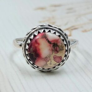 Red Rose Dahlia Turquoise Size US 9 925 Sterling Silver Ring (REXT31-19)