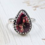 Red Rose Dahlia Turquoise Size US 7 925 Sterling Silver Ring (REXT31-20)