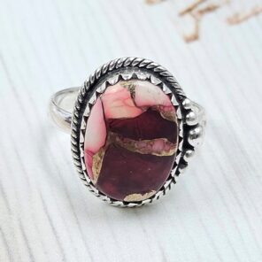 Red Rose Dahlia Turquoise Size US 7  925 Sterling Silver Ring (REXT31-36)
