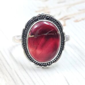 Red Rose Dahlia Turquoise Size US 7  925 Sterling Silver Ring (REXT31-37)